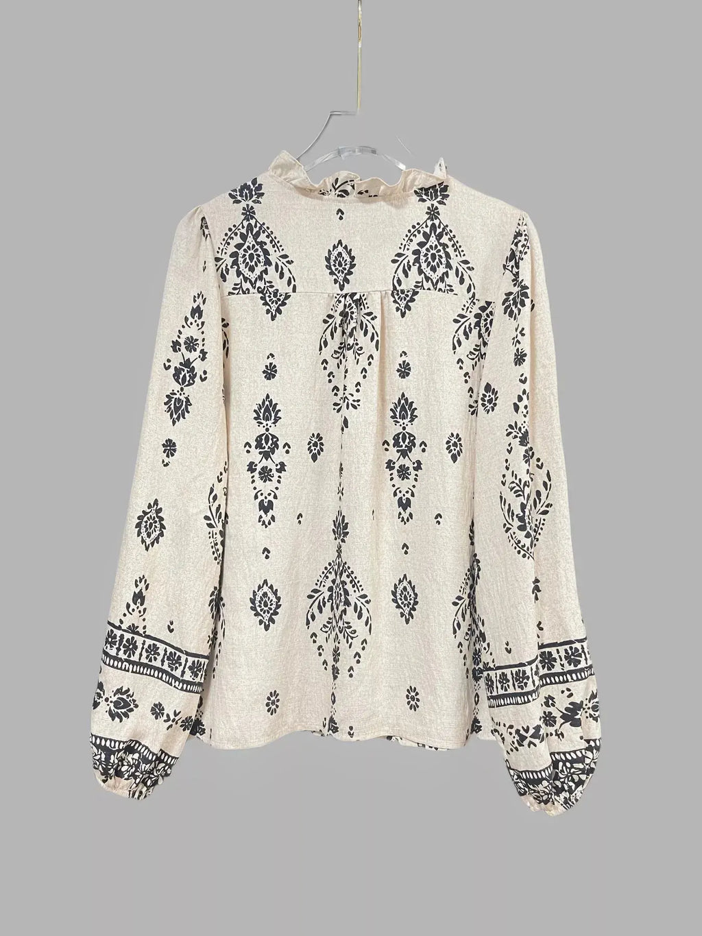 Printed Long Sleeve Boho Blouse