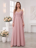 A-Line/Princess Spaghetti Straps Cap Sleeves Floor-Length Bridesmaid Dresses with Ruched