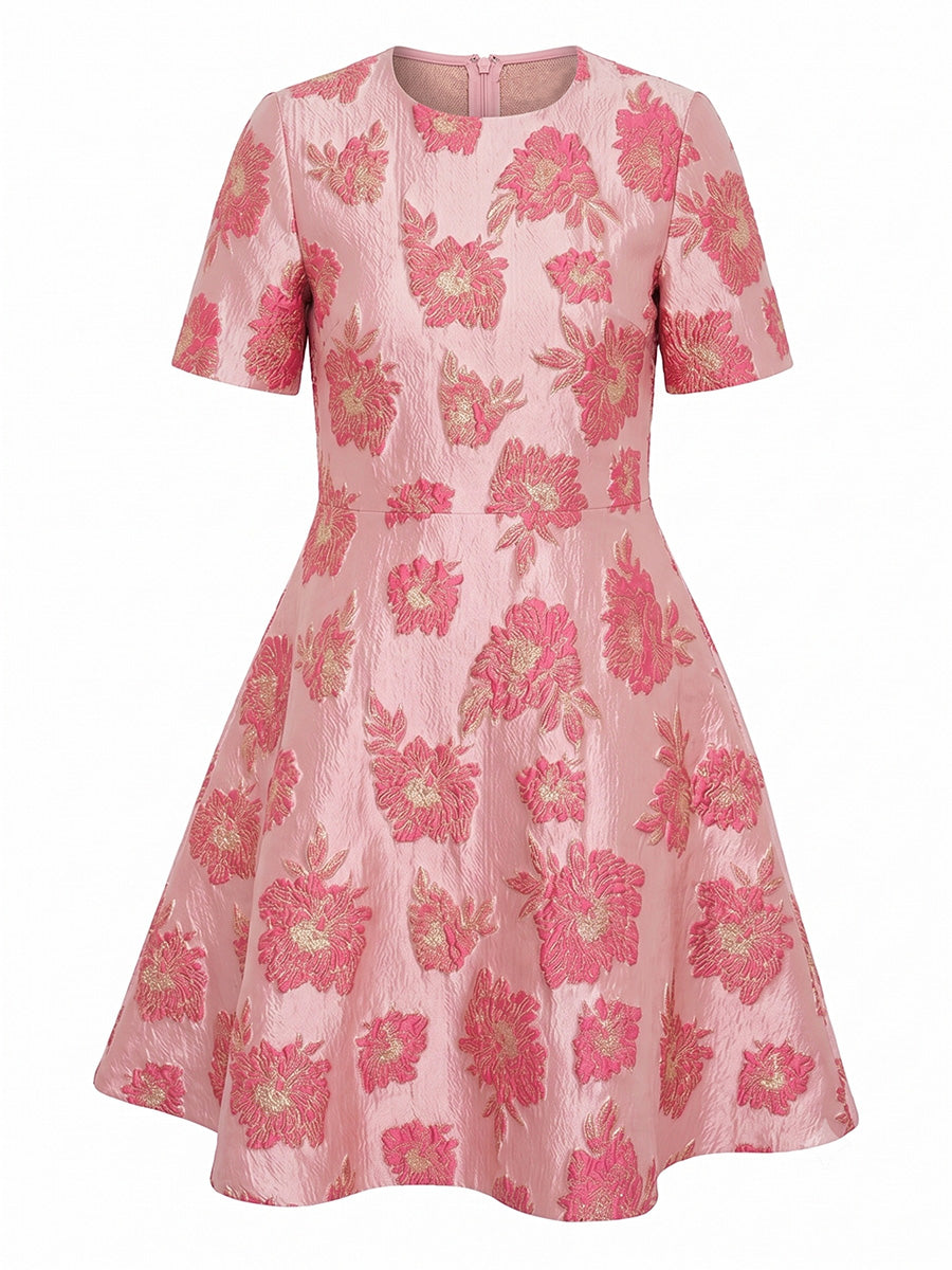 A-Line/Princess Scoop Short Sleeves Knee-Length Mother of the Bride Dresses with Ruched