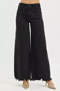 RISEN Jeans - Tummy Control High Rise Palazzo Leg Frayed Hem Jeans