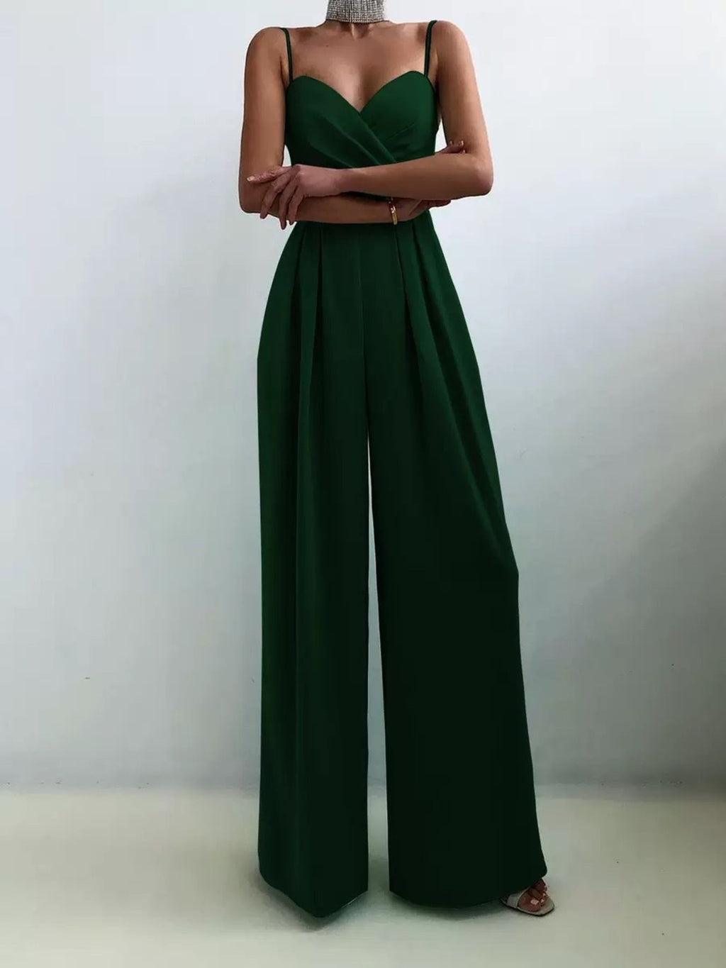 Full Size Spaghetti Strap Wide Leg Jumpsuit