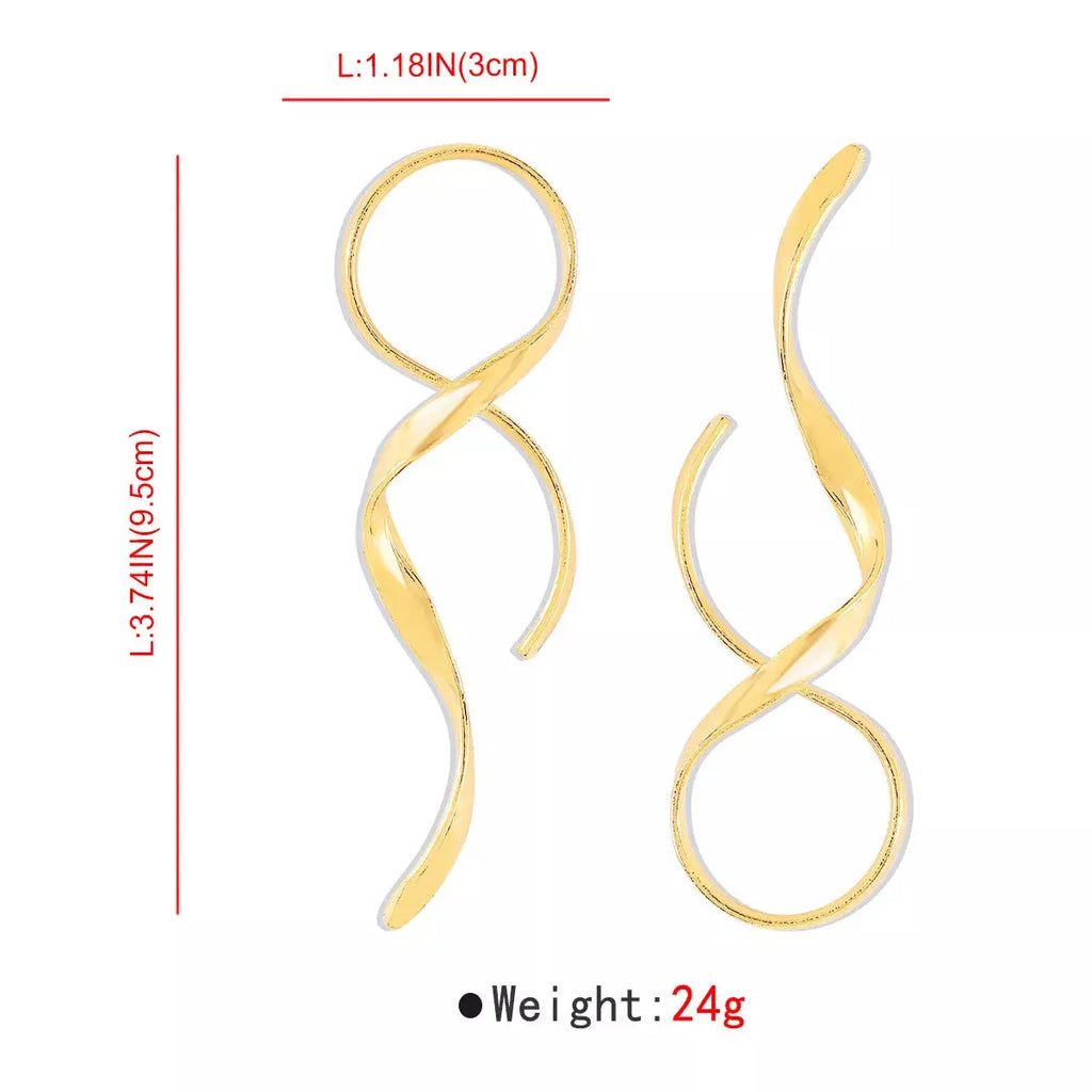 Alloy Spiral Drop Earrings