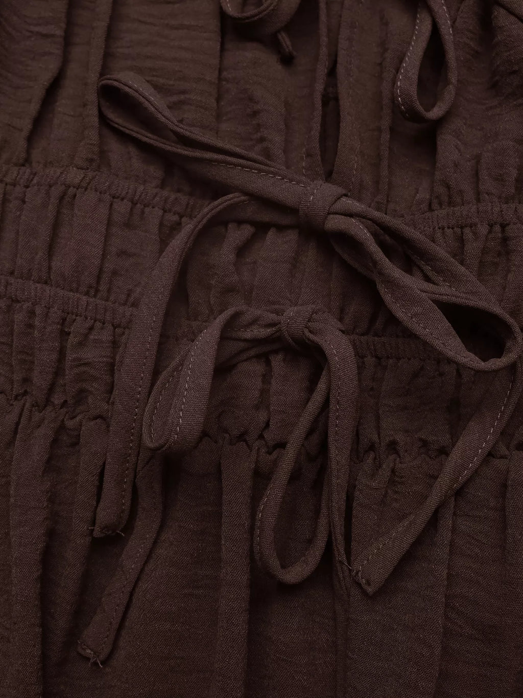 Tie-Front Brown A Line Dress