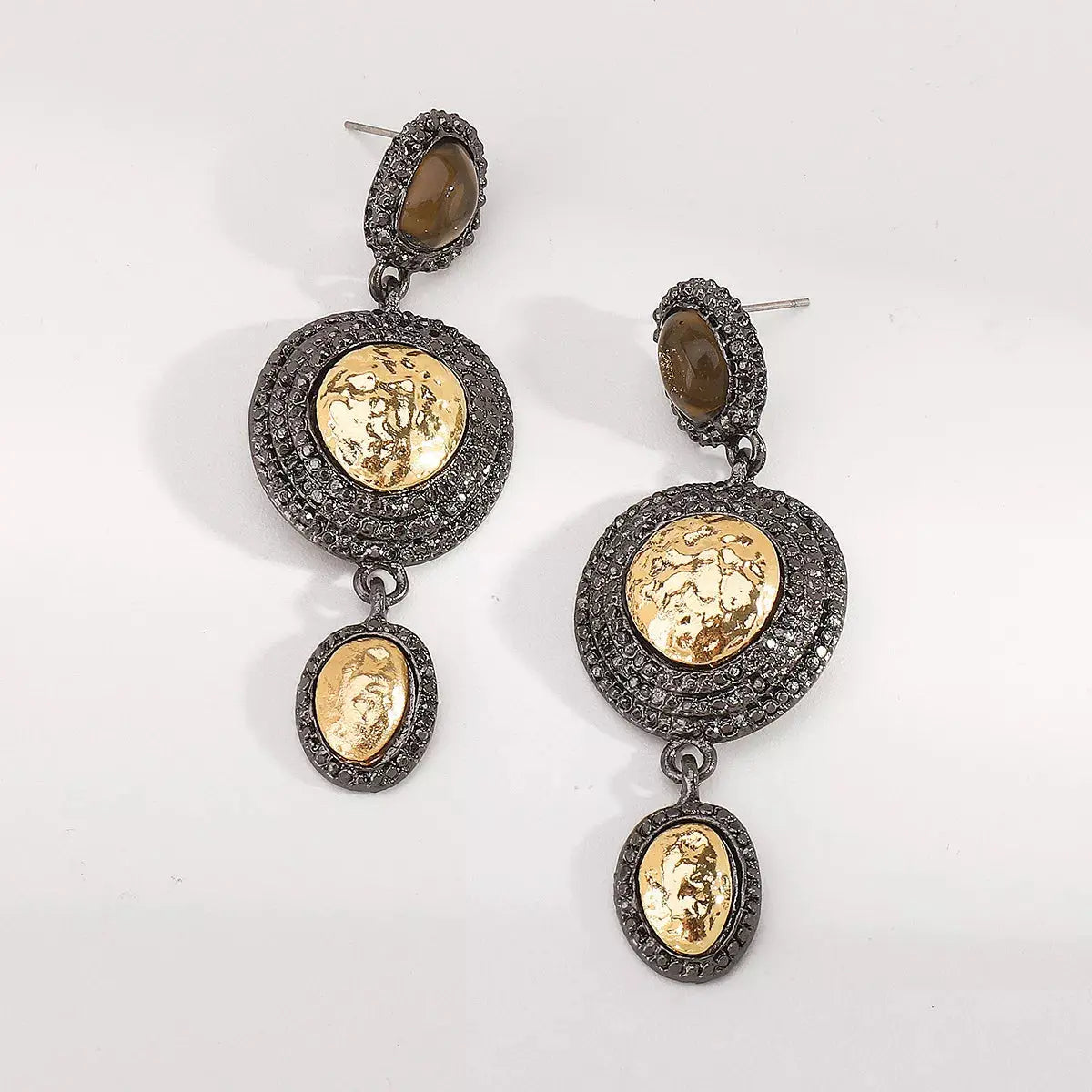 Vintage-Inspired Dangle Earrings with Gold Accents