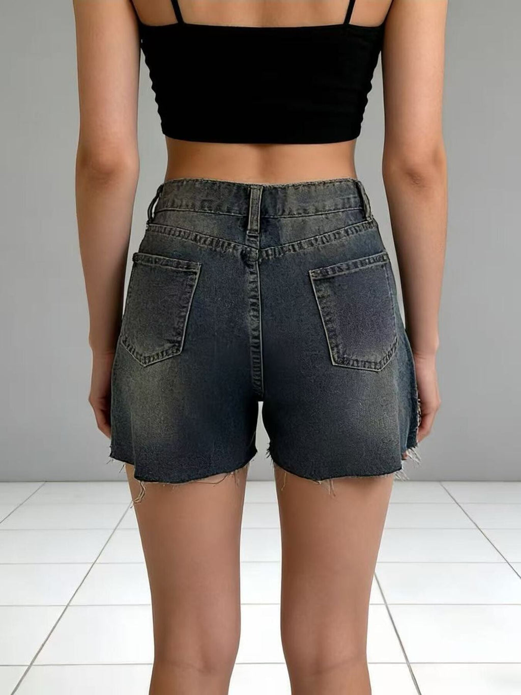 Distressed Denim Shorts