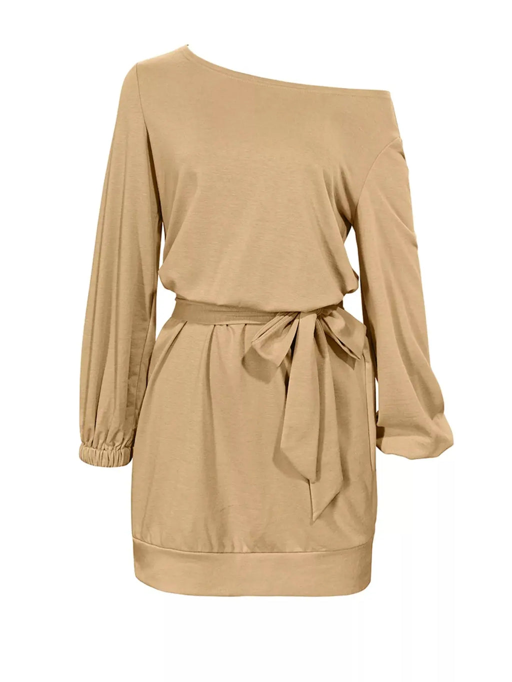 One Shoulder Tie Waist Dress