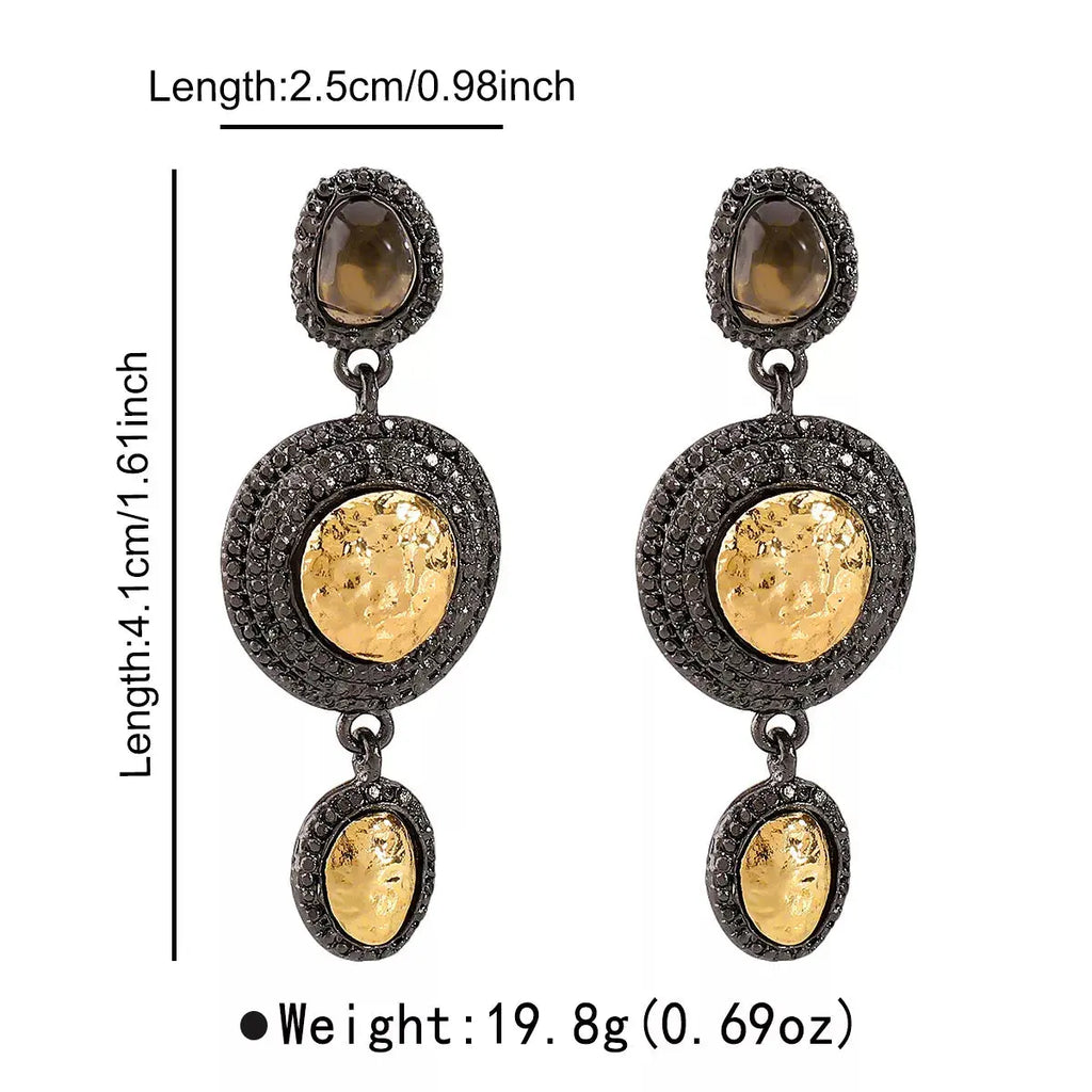 Vintage-Inspired Dangle Earrings with Gold Accents