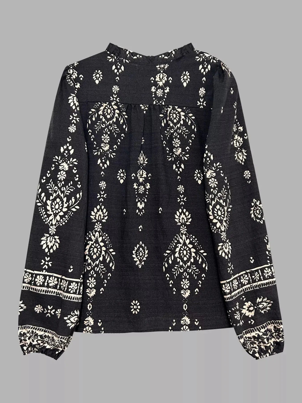 Printed Long Sleeve Boho Blouse