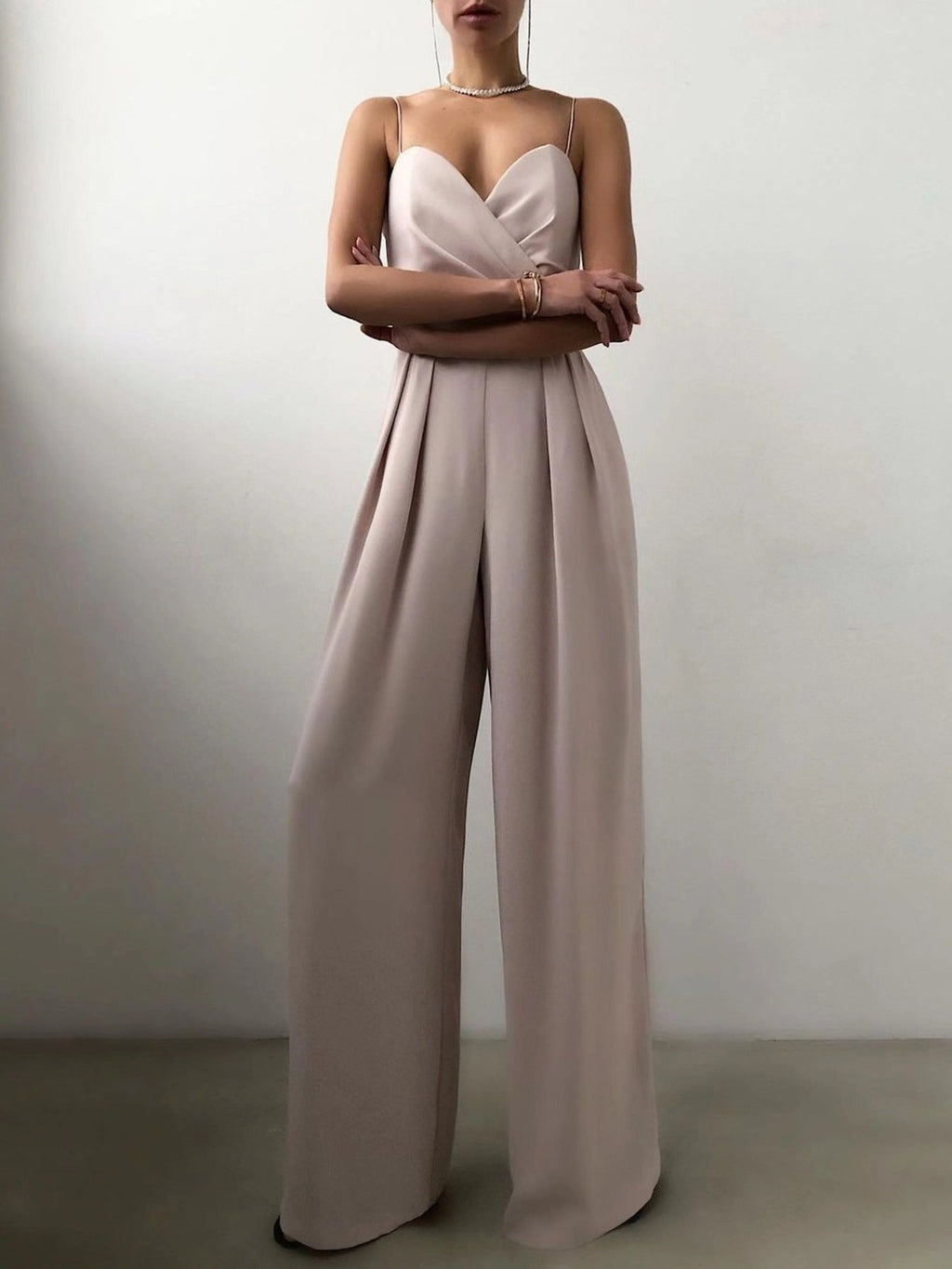 Full Size Spaghetti Strap Wide Leg Jumpsuit