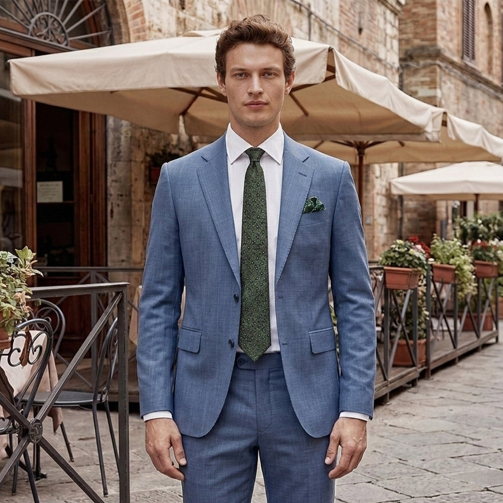 Tailored Fit Single Breasted Two-buttons 2 Pieces Plaid Men's Wedding Suits