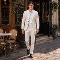 Tailored Fit Single Breasted Two-buttons 2 Pieces Solid Colored Men's Wedding Suits