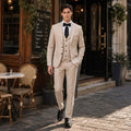 Tailored Fit Single Breasted Two buttons 3 Pieces Solid Colored Men's Wedding Suits
