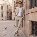 Tailored Fit Single Breasted Two-buttons 2 Pieces Solid Colored Men's Wedding Suits