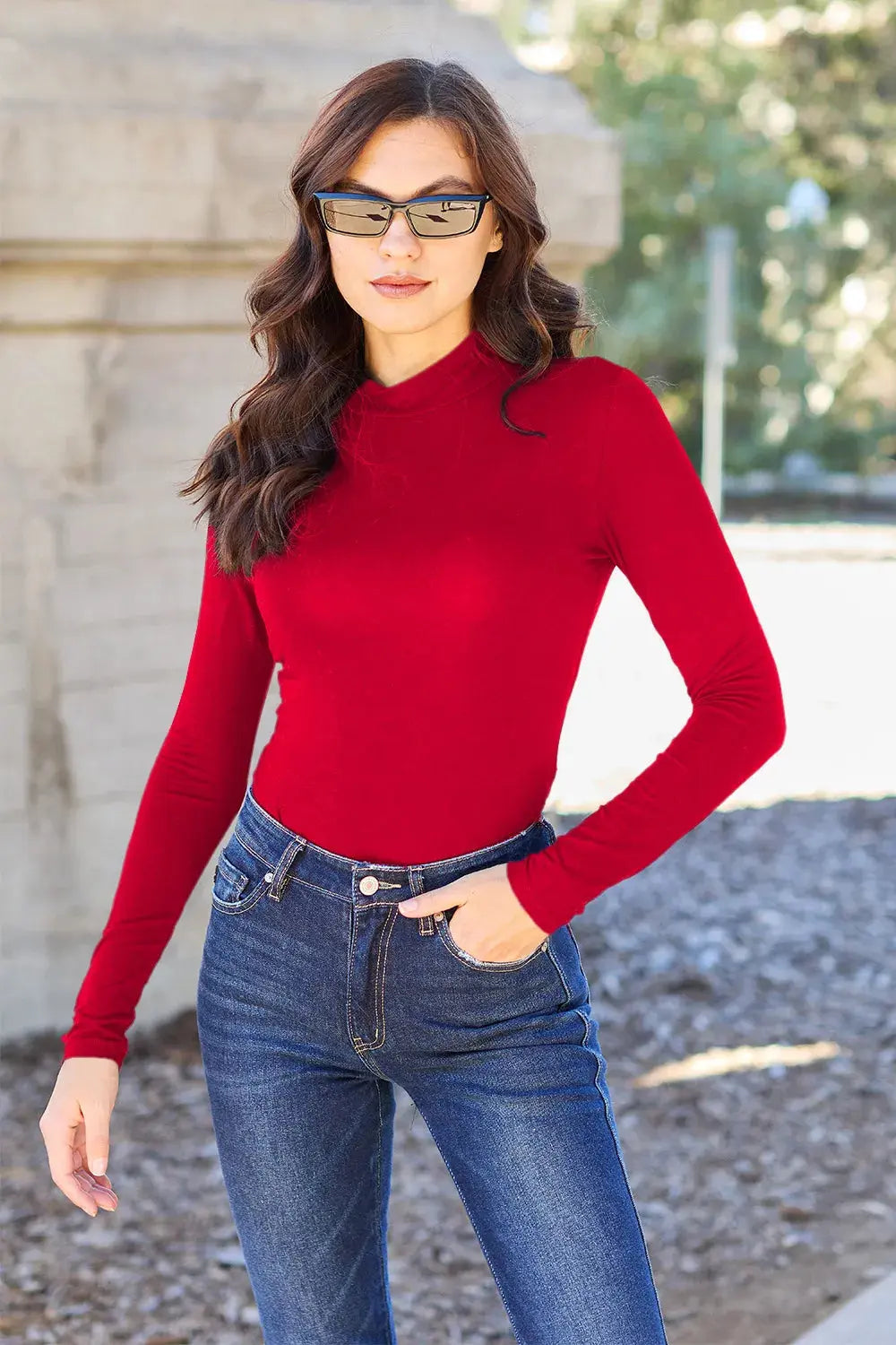 Basic Bae Full Size Round Neck Long Sleeve Bodysuit