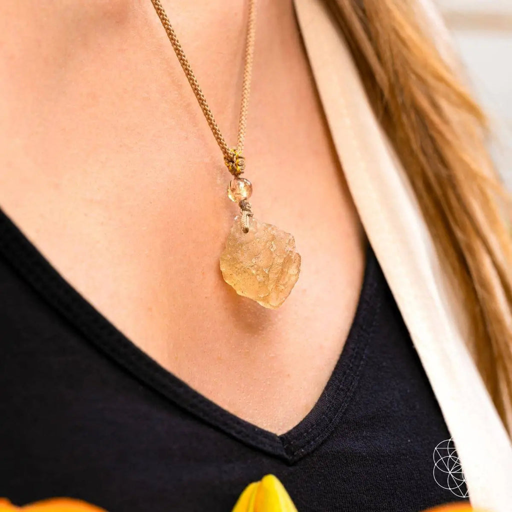 The Destiny Relic – Libyan Desert Glass Pendant Necklace