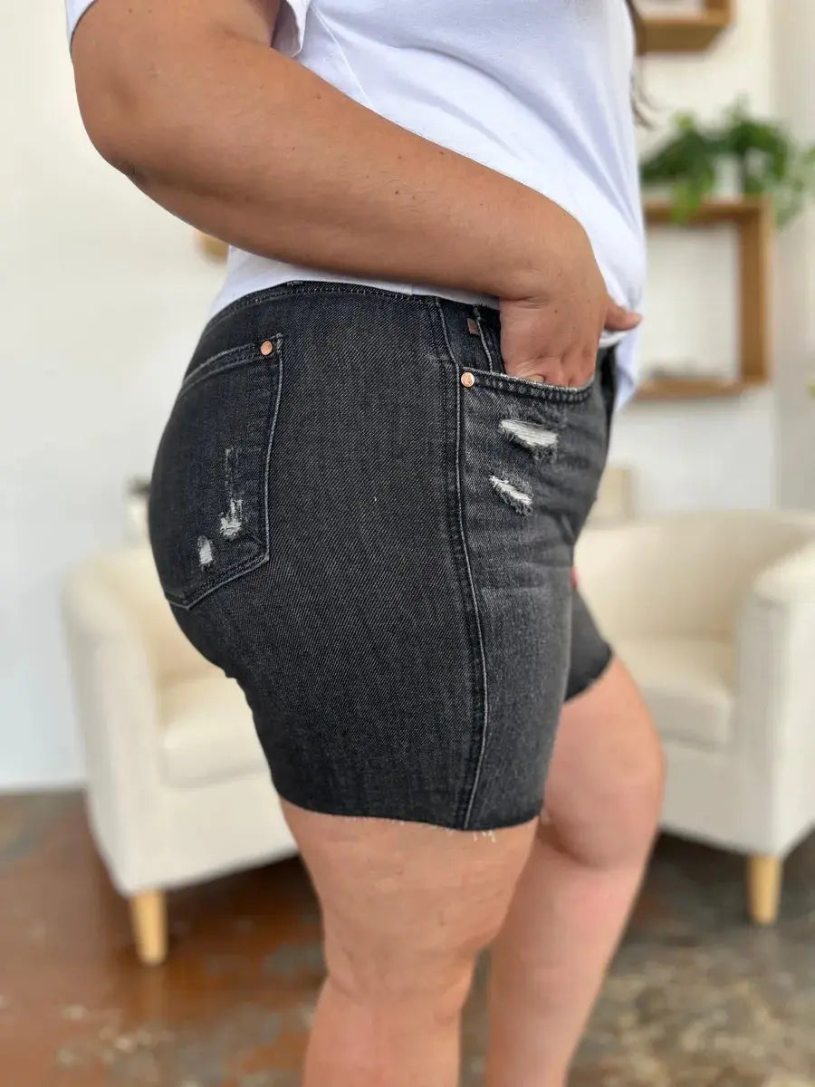 Judy Blue Jeans - Full Size High Waist Rigid Magic Denim Shorts