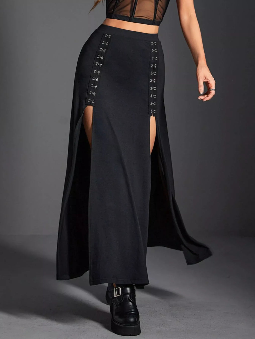 Double Slit High Waist Skirt