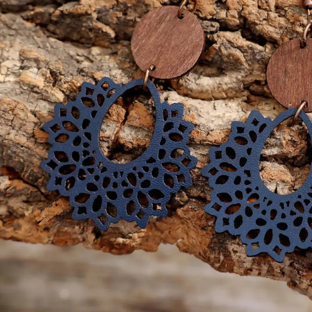 Boho Mandala Geometric Cutout Dangle Earrings