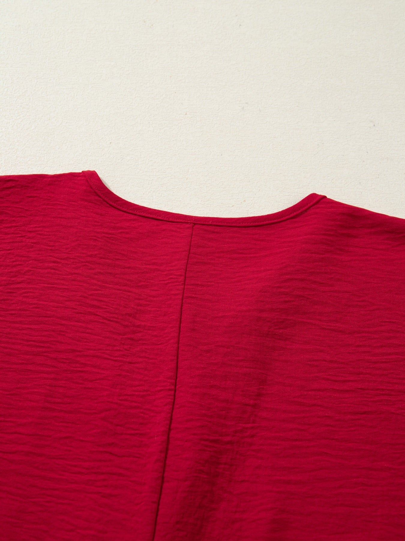 Women's Braided Detail V-Neck Half Sleeve Blouse