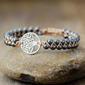Alloy Braided Natural Stone Bracelet