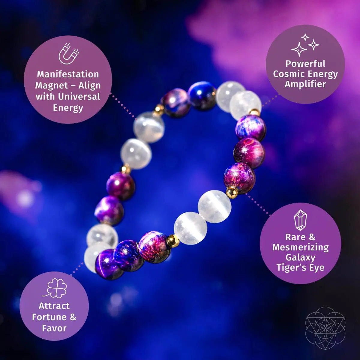 Cosmic Energy Amplifier - Galaxy Tigers Eye Bracelet