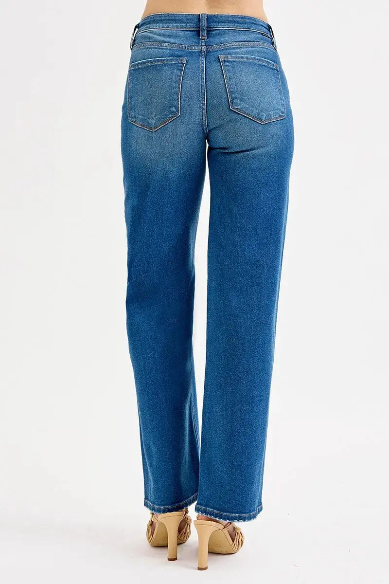 Mid-Rise Distressed Boyfriend RISEN Jeans – Full & Plus Sizes