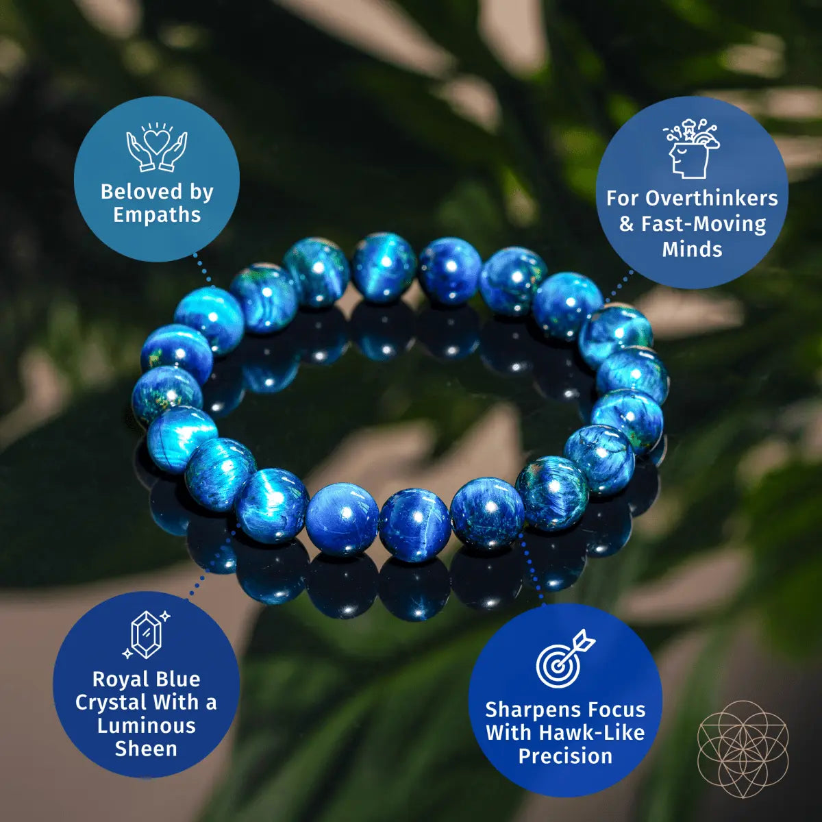 Hawk’s Focus – Royal Blue Tigers Eye Bracelet